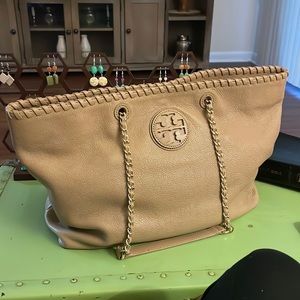 Tory Burch genuine leather tote with original dust cover